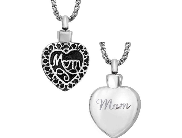 Mom Heart Pendant (Urn)
